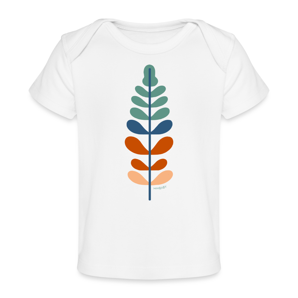 Organic Baby T-Shirt - Rainbow Feather - white