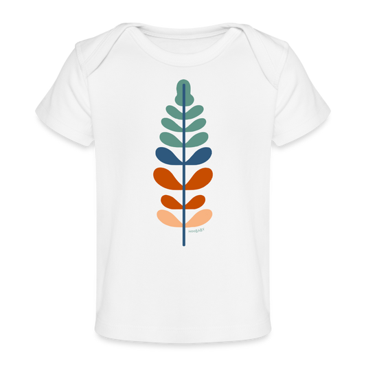 Organic Baby T-Shirt - Rainbow Feather - white