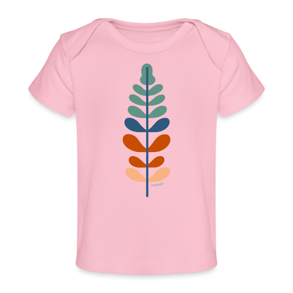 Organic Baby T-Shirt - Rainbow Feather - light pink