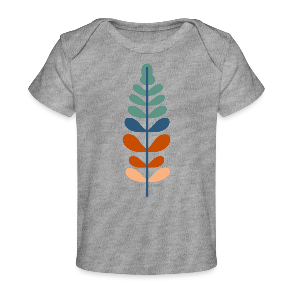 Organic Baby T-Shirt - Rainbow Feather - heather grey