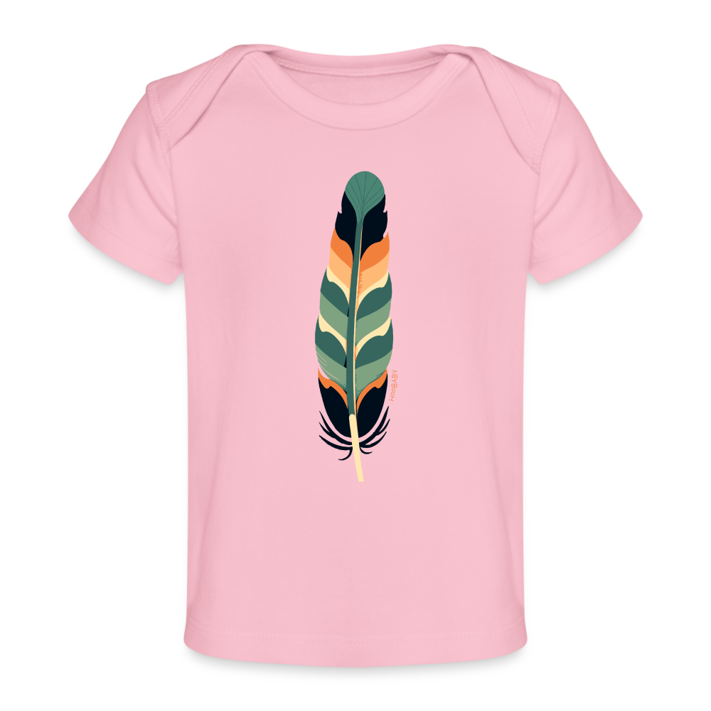 Organic Baby T-Shirt - Multicolor Feather - light pink