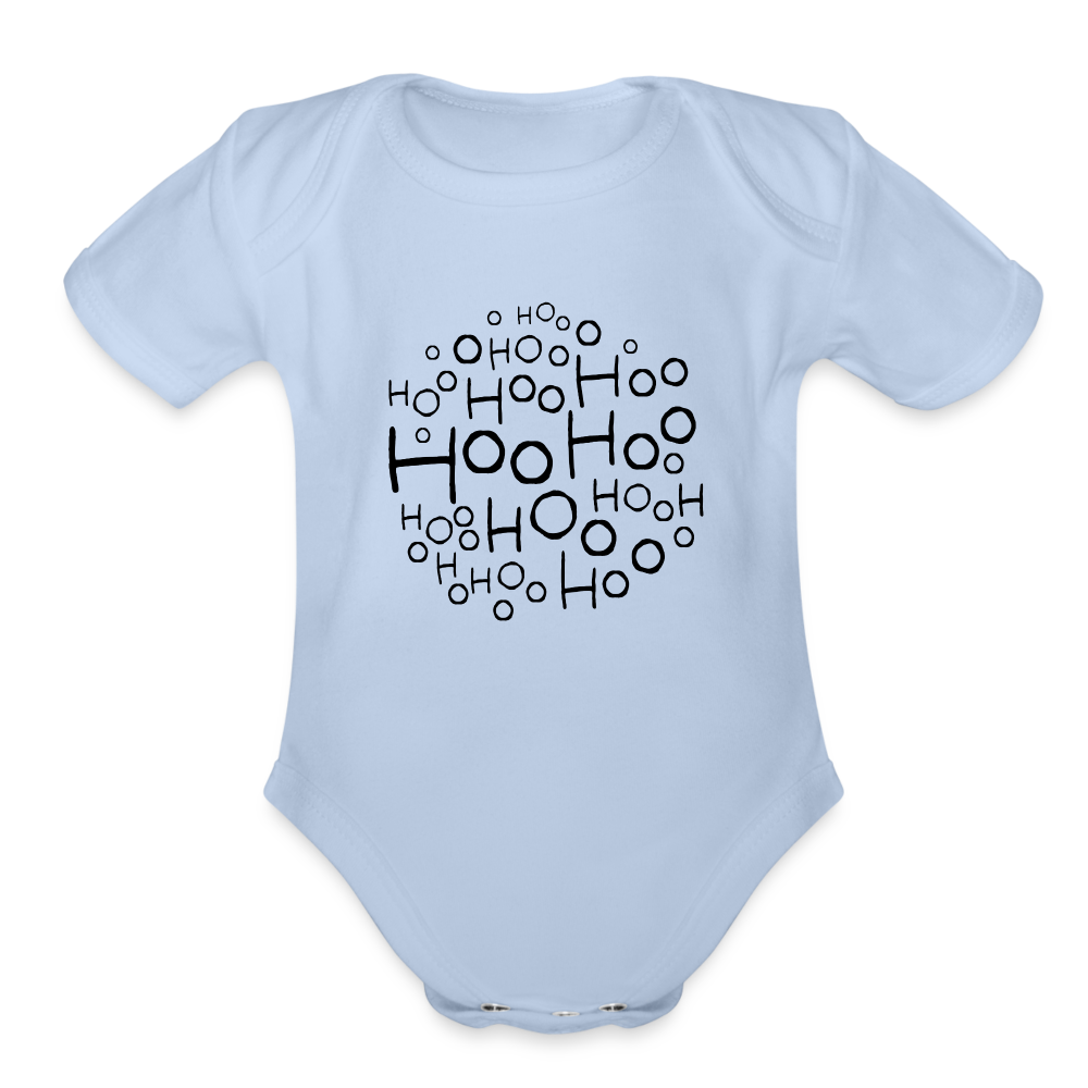 Organic Short Sleeve Baby Bodysuit - Hoo Cloud (light) - sky