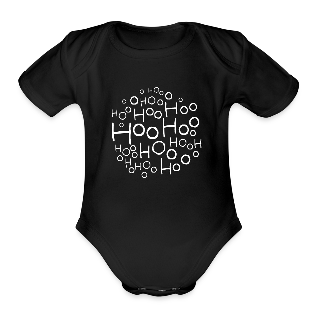 Organic Short Sleeve Baby Bodysuit - Hoo Cloud (dark) - black