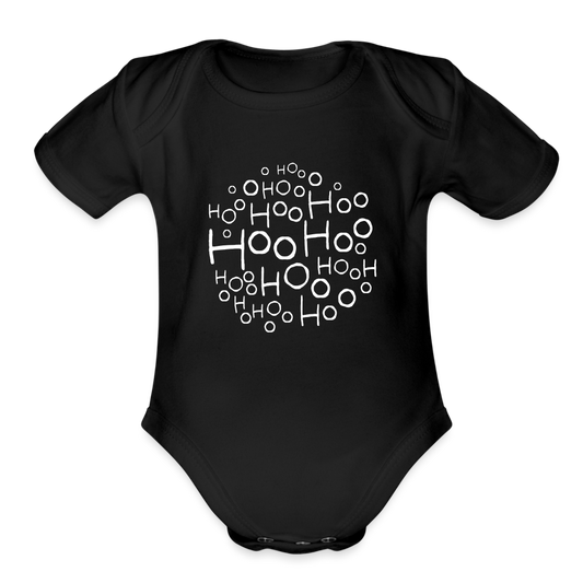 Organic Short Sleeve Baby Bodysuit - Hoo Cloud (dark) - black