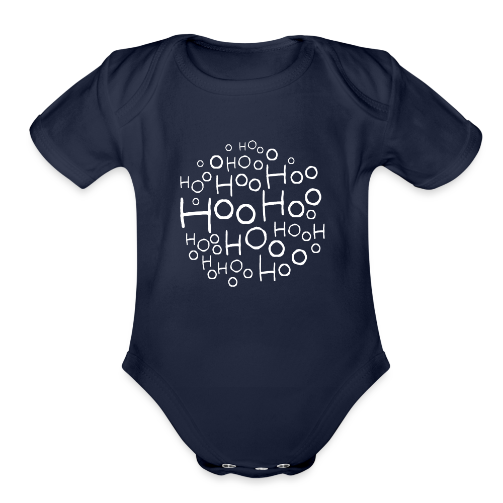 Organic Short Sleeve Baby Bodysuit - Hoo Cloud (dark) - dark navy