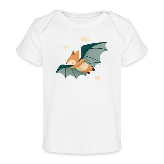 Organic Short Sleeve Baby T-Shirt - Flying Fox - white