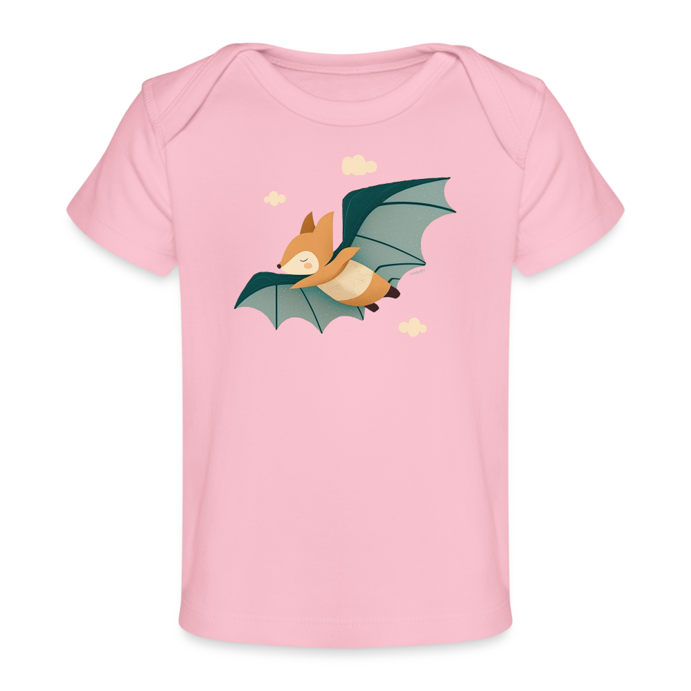 Organic Short Sleeve Baby T-Shirt - Flying Fox - light pink