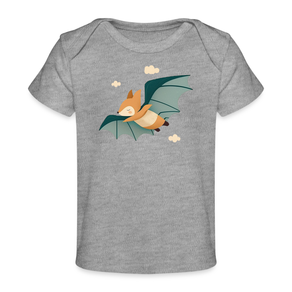 Organic Short Sleeve Baby T-Shirt - Flying Fox - heather grey