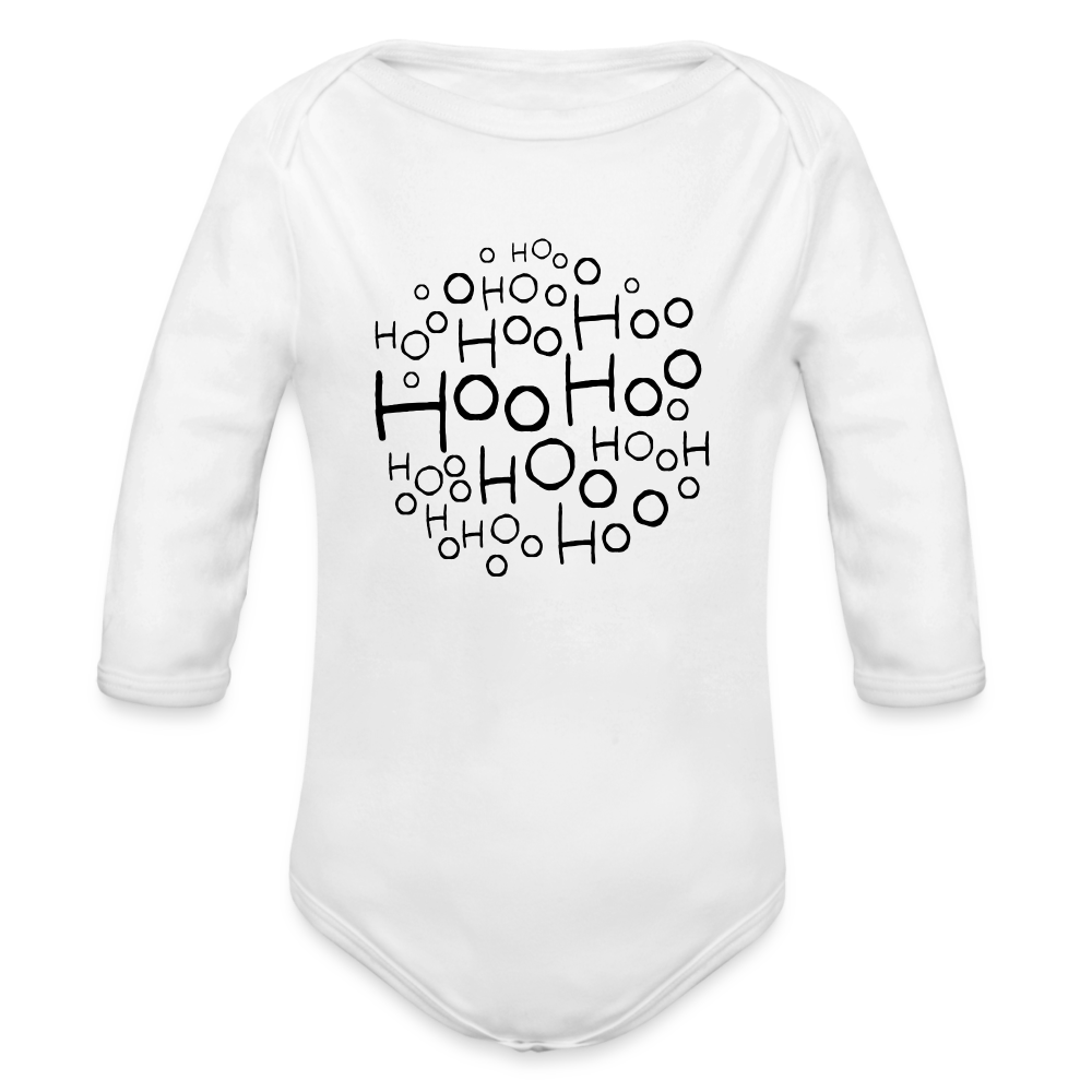 Organic Long Sleeve Baby Bodysuit - Hoo Cloud (light) - white