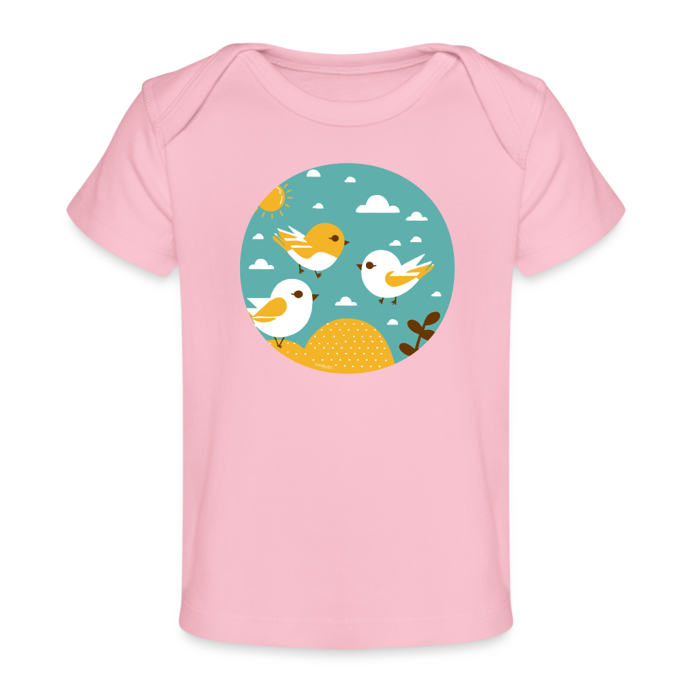 Organic Baby T-Shirt - Sunshine Birds - light pink