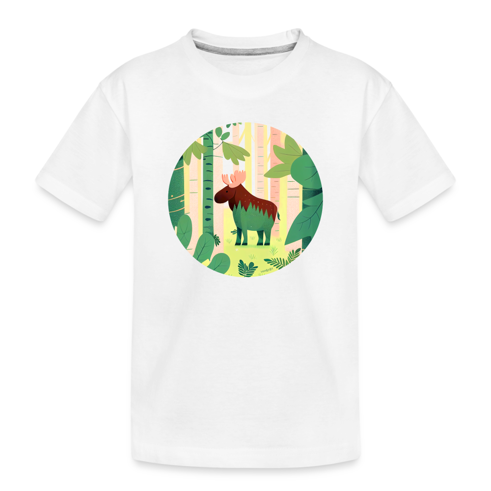 Organic Toddler T-Shirt - Moose - white