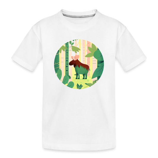 Organic Toddler T-Shirt - Moose - white