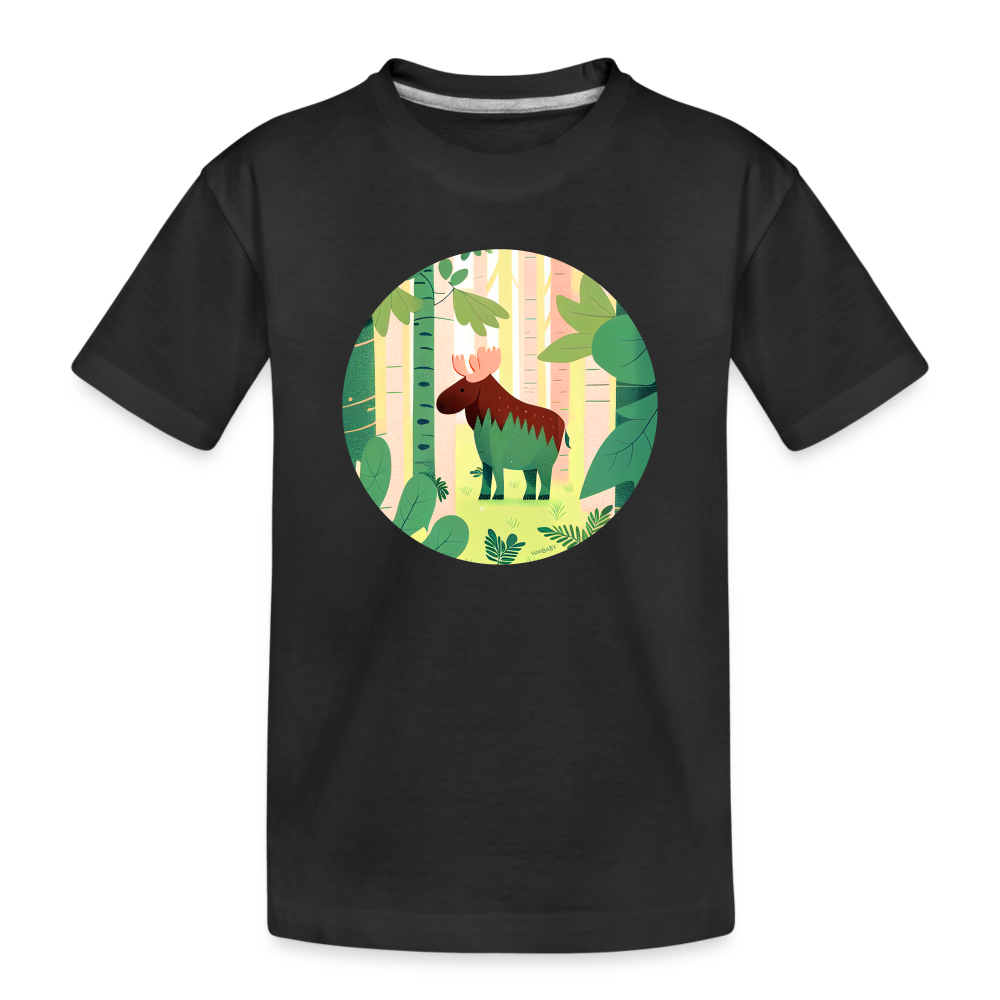 Organic Toddler T-Shirt - Moose - black