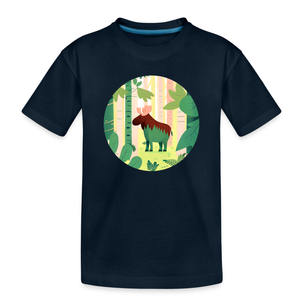 Organic Toddler T-Shirt - Moose - deep navy