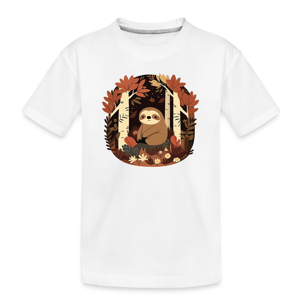 Organic Toddler T-Shirt - Sloth - white