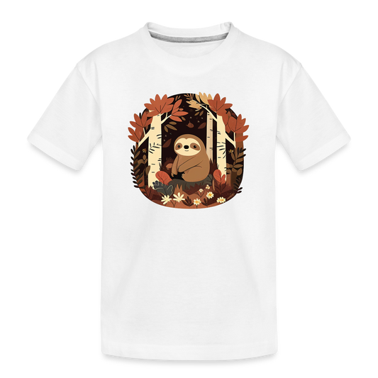 Organic Toddler T-Shirt - Sloth - white