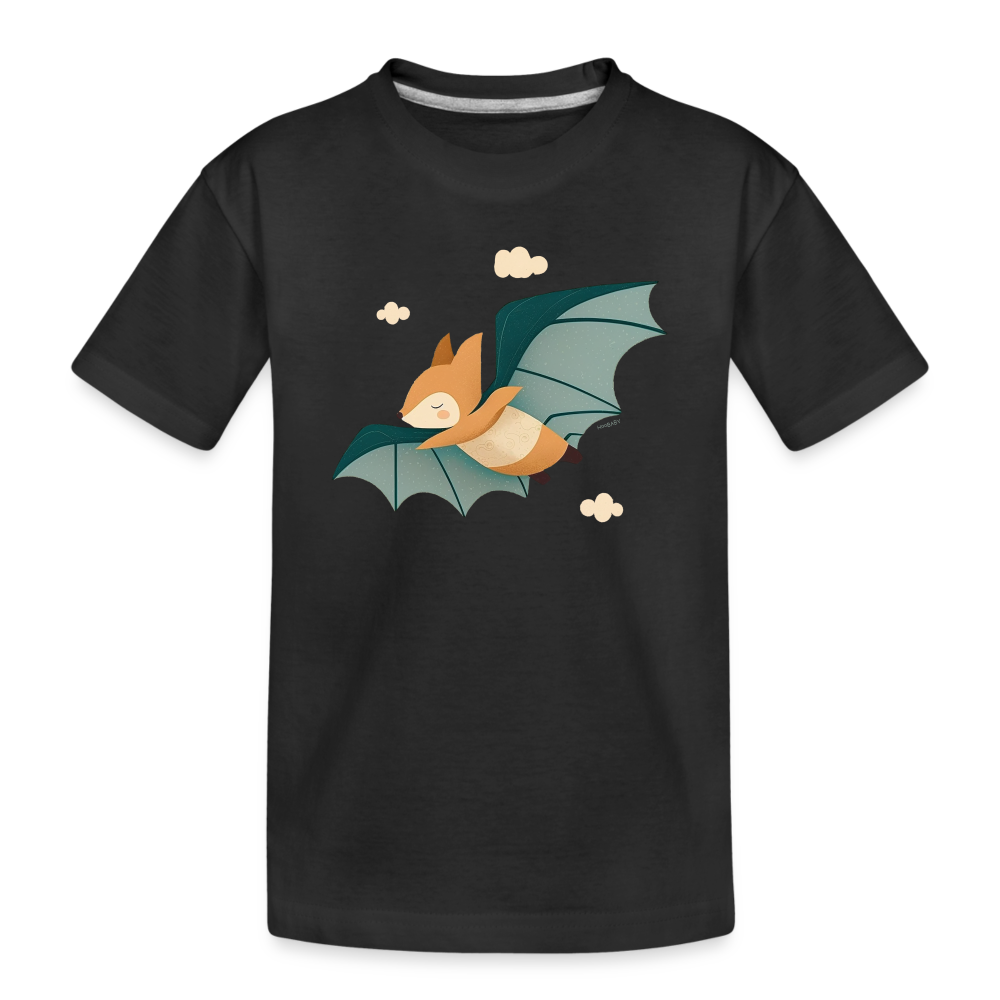 Organic Toddler T-Shirt - Flying Fox - black