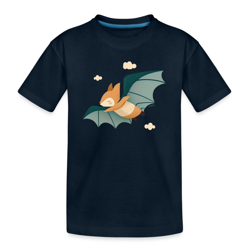 Organic Toddler T-Shirt - Flying Fox - deep navy