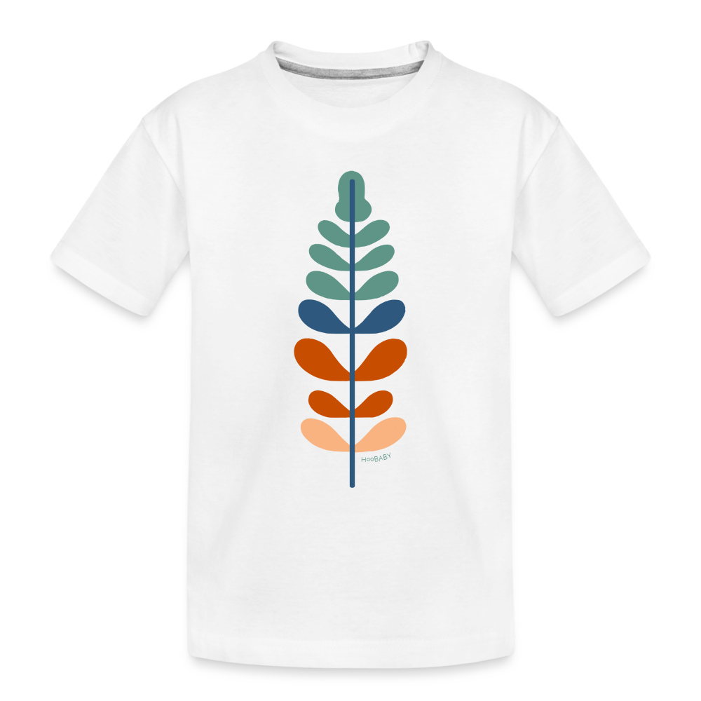 Organic Toddler T-Shirt - Rainbow Feather - white