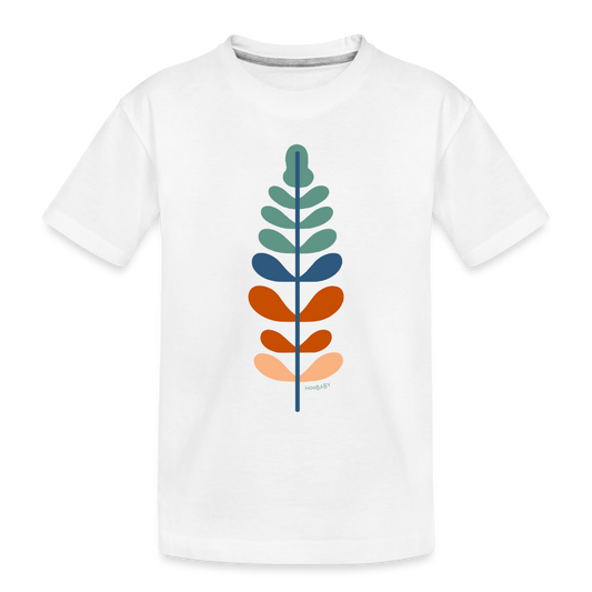 Organic Toddler T-Shirt - Rainbow Feather - white