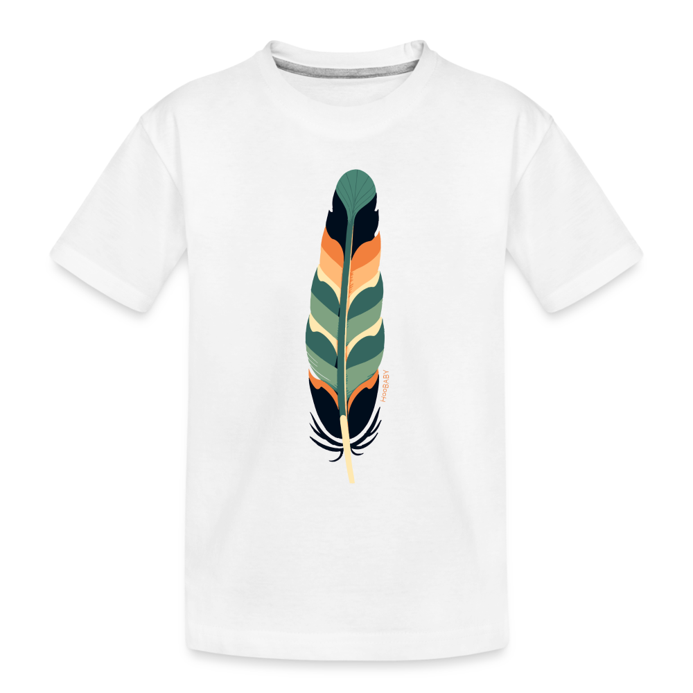 Organic Toddler T-Shirt - Multicolor Feather - white