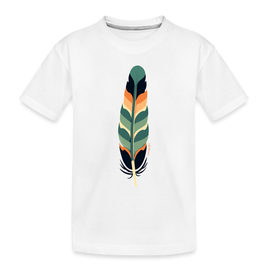 Organic Toddler T-Shirt - Multicolor Feather - white