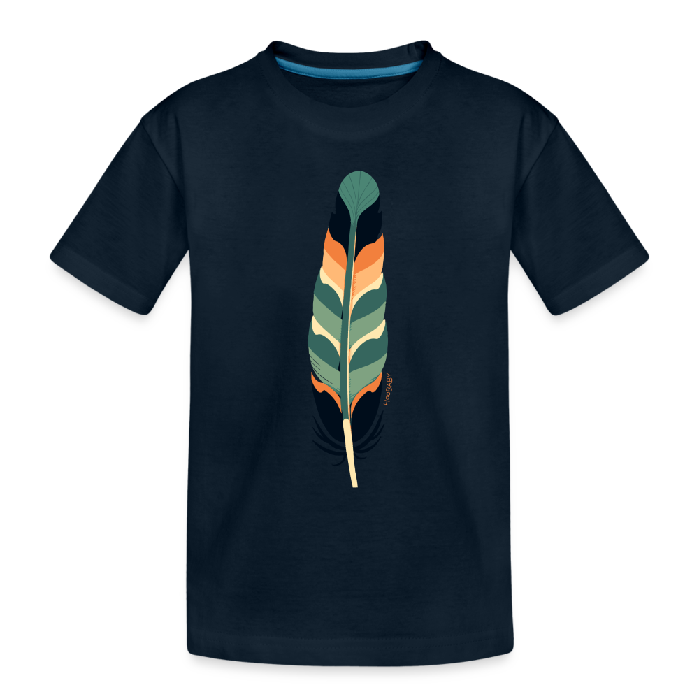 Organic Toddler T-Shirt - Multicolor Feather - deep navy