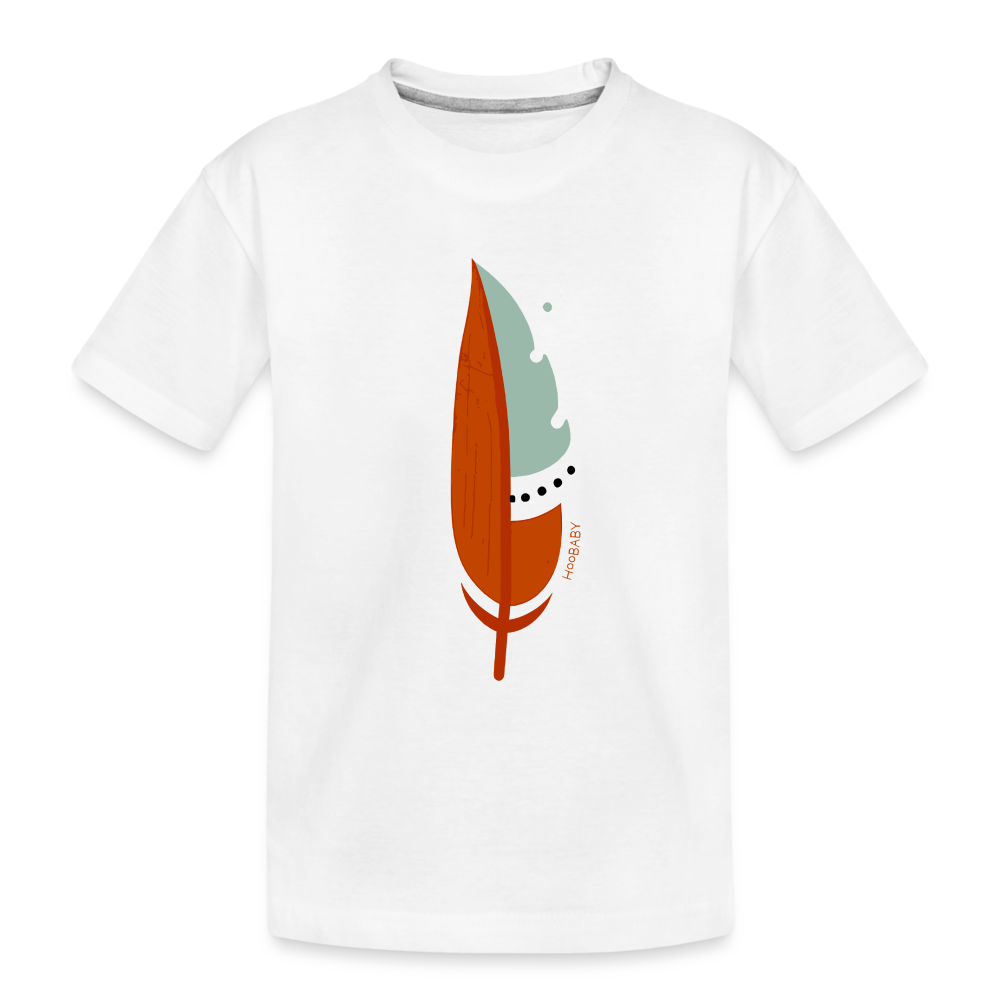 Organic Toddler T-Shirt - Red Feather - white