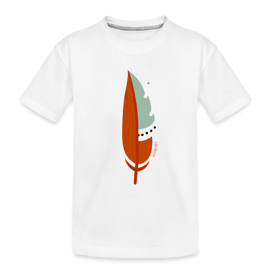 Organic Toddler T-Shirt - Red Feather - white