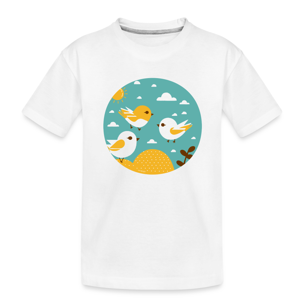 Organic Toddler T-Shirt - Sunshine Birds - white